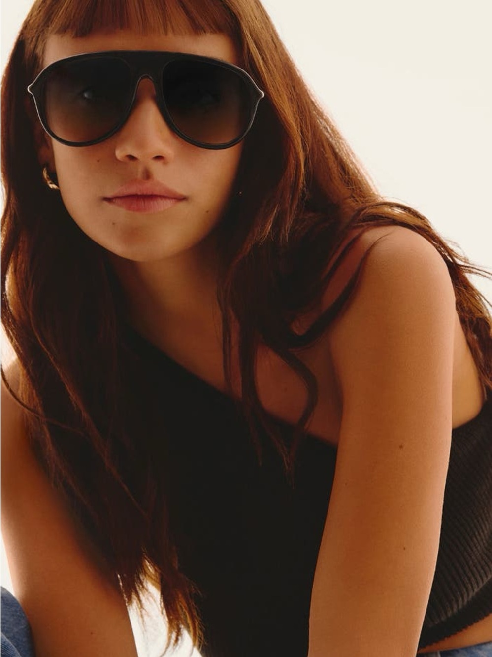 Chart Topper 54mm Aviator Sunglasses Color: Black/ Smoke Taupe - Picture 2 of 5